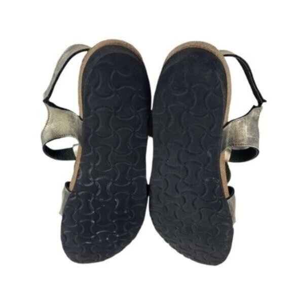 NAOT Gold Adjustable Wedge Sandal Strappy - Picture 4 of 6